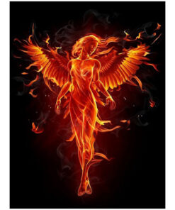 Fiery Allure of the Phoenix Goddess Canvas Art